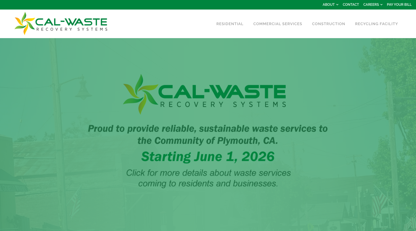 Cal-Waste Recovery Systems website homepage
